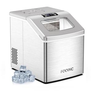 Máquina de Gelo Automática Portátil Produz até 18kg, 24H, Cor, 110v, FOOING 1000753IceMakerSilver02, Prateado