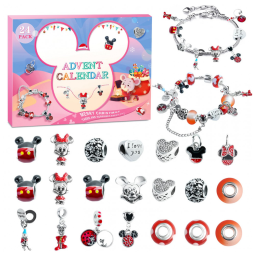 Calendário do Advento Natal 2025 para Meninas com Contagem Regressiva 24 Dias, Pulseira DIY e Pingentes Festivos