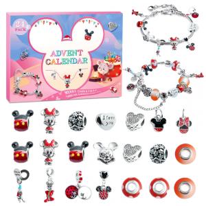 Calendário do Advento Natal 2025 para Meninas com Contagem Regressiva 24 Dias, Pulseira DIY e Pingentes Festivos