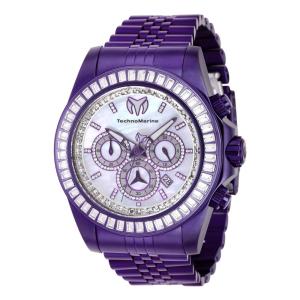 Relgio masculino TechnoMarine Manta Ray com mostrador em madreprola - 47 mm. Roxo TM-221033