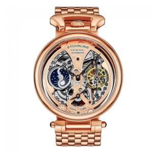 Relógio Masculino Stuhrling Grandeur 4003 Automático 46mm, Ouro Rosa