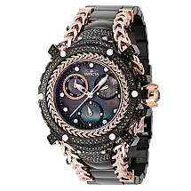 Relgio feminino Gladiator 1,08 quilates com diamante e mostrador em madreprola - 43,2 mm. Rosa ouro. Preto 42233