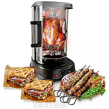 Churrasqueira Grill Rotisserie com Temperatura Ajustável, 110V 1500W, NutriChef, Preto