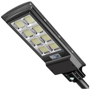 Luminária Solar Externa 12000 Lumens a Prova d 300W com Controle Remoto, KINGHE, Preto