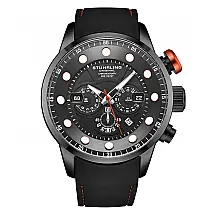 Relógio de mergulho Cronógrafo Força Aquática 50mm 4053 com mostrador, pulseira e moldura pretas - Stuhrling.