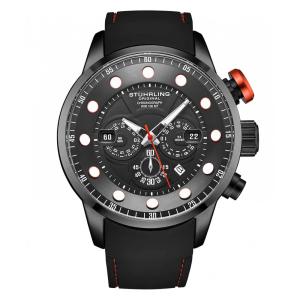 Relógio de mergulho Cronógrafo Força Aquática 50mm 4053 com mostrador, pulseira e moldura pretas - Stuhrling.