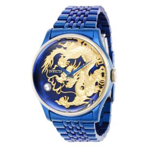 Relgio masculino vintage automtico com mostrador em madreprola - 46 mm. Azul 42633