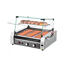 Grill de Cachorro-Quente VEVOR 11 Rolos 30 Unidades Inox Controle Duplo de Temperatura 1600W 110V