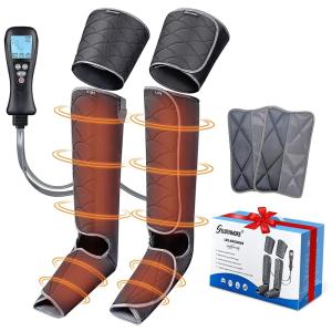 Massageador Elétrico de Compressão para Pernas e Pés 4 Modos e 4 Intensidades, SLOTHMORE, Cinza