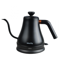 Chaleira Elétrica 800mL de Aço Inoxidável com Bico de Ganso para Aquecimento Rápido e Desligamento Automático, 1000W, Mecity, Preta