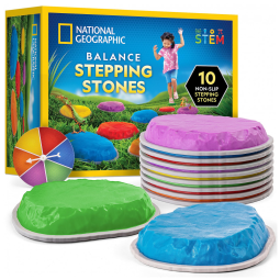Blue Marble Pedras de Equilíbrio National Geographic para Crianças - Conjunto de 10 Pedras Duráveis e Antiderrapantes para Estimular