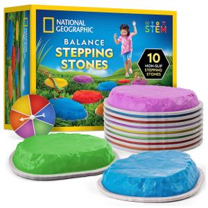 Blue Marble Pedras de Equilíbrio National Geographic para Crianças - Conjunto de 10 Pedras Duráveis e Antiderrapantes para Estimular