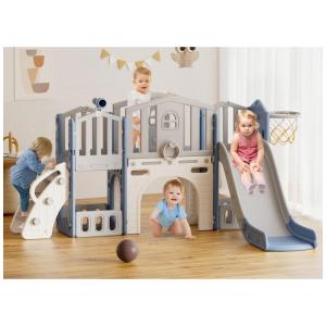 Escorregador 9 em 1 XJD, Escorregador para Bebês a Partir de 1 Ano, Playground com Cesta de Basquete, Para Interior e Exterior (Azul)