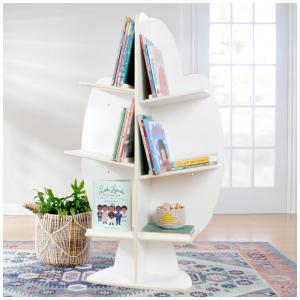 Estante infantil árvore de leitura Guidecraft EdQ Branca em madeira bétula com 3 prateleiras 122cm