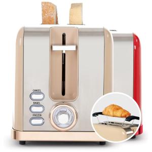 KOOC Torradeira Elétrica 2 Fatias com 6 Níveis de Tostagem, 110V, Creme