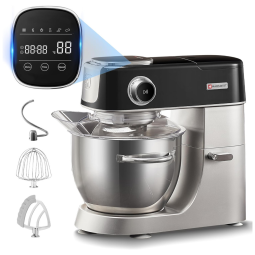 Batedeira 5L com 11 Velocidades, Tigela em Aço Inoxidável e 3 Acessórios, 110V 800W, HAUSWIRT, Preta