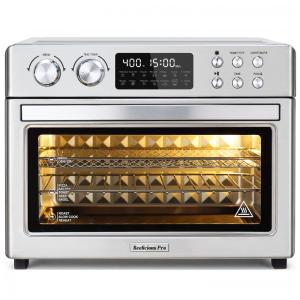Forno Elétrico Air Fryer Beelicious Pro 28L Inox 12-em-1, 3 Níveis, Rotisserie, 1700W, Painel Digital, Acessórios, Convecção