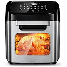 Fritadeira Elétrica AirFryer 13L de Capacidade com Painel de Controle Digital e 9 Predefinições, 1700W, 110v, PETALIRS, Preto