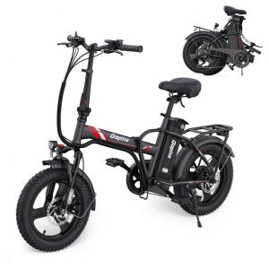 Bicicleta elétrica Vivi Gopina, 16" x 3.0, pneu largo, potência máxima de 500W, bateria removível de 48V, autonomia de até 64km, tela LCD