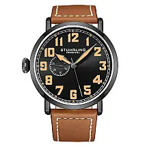 Relógio Masculino Stuhrling Aviator 4004 Quartzo 45mm, Marrom