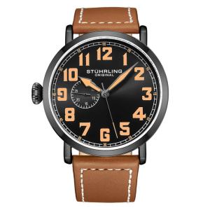 Relógio Masculino Stuhrling Aviator 4004 Quartzo 45mm, Marrom