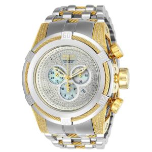 Relógio Masculino Reserve Bolt 1,96 quilates com Diamante, Metal, Madrepérola e Mostrador Pave Oyster, Invicta 23243, Prata e Dourado