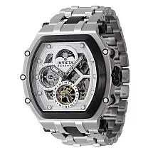 Relgio Masculino com Pulseira de Exposio Reserva Automtico - 52,5mm. Preto. Ao 44443