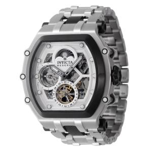 Relgio Masculino com Pulseira de Exposio Reserva Automtico - 52,5mm. Preto. Ao 44443