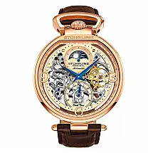Relógio Masculino Stuhrling Modena 3954 Automático 46mm, Ouro Rosa