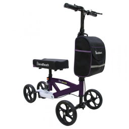 Andador de Joelho Direcionável até 136 kg com Freio Traseiro Duplo na Roda e Absorção de Choque, BlessReach, Roxo
