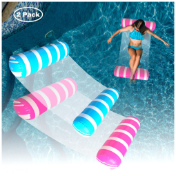 Boia Inflável BLOFUN Azul e Rosa 4 em 1 Hammock e Cadeira de Piscina Kit com 2 Unidades