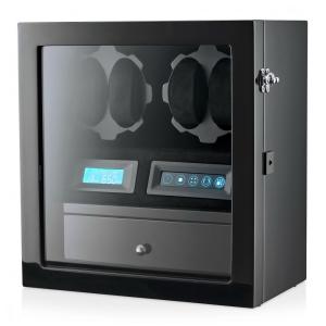Caixa, Estojo Rotativo Automático para Relógios com Luz e Painel de Controle, 4 Lugares, LEADER WATCH WINDERS X205, Preto