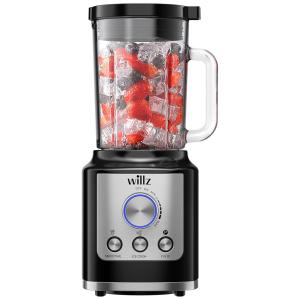 Liquidificador de Bancada 1.7L com Velocidade Variável e Jarra de Vidro, 800W, 110v, WILLZ WLTB60BKE08, Preto