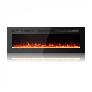 Lareira Elétrica de Embutir A54x127L com Controle Remoto e Luz de LED, 1500W, 110v, PAOLFOX Electric Fireplace, Preto