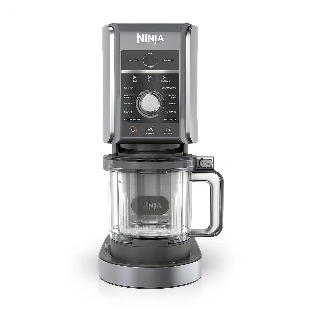 Sorveteira Ninja CREAMi Deluxe Prata 2 Potes 710 ml 11 Programas XL NC501 110V