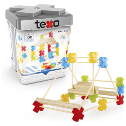 Conjunto de construção Texo Guidecraft com 100 peças para modelos arquitetônicos e atividades STEM em 3D