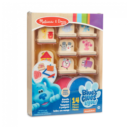 Blues Clues You Kit de Carimbos de Madeira e Bloco de Atividades, 15 Peças, MELISSA DOUG 33015, Marrom