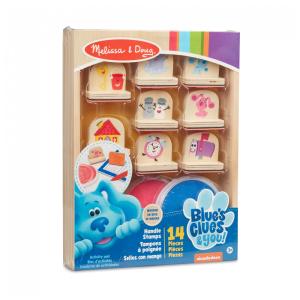 Blues Clues You Kit de Carimbos de Madeira e Bloco de Atividades, 15 Peças, MELISSA DOUG 33015, Marrom