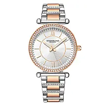 Relógio Stuhrling Aria 3905 Clássico 36mm Mostrador Prateado Pulseira Aço Inoxidável Rosa