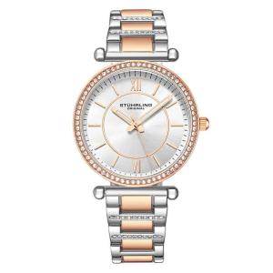 Relógio Stuhrling Aria 3905 Clássico 36mm Mostrador Prateado Pulseira Aço Inoxidável Rosa