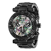 Relgio masculino Subaqua Swiss Ronda Z60 calibre com mostrador Abalone - 47 mm. Preto 40153
