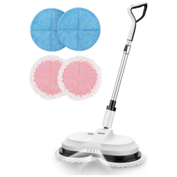 Esfregão Mop Elétrico sem Fio à Bateria Tanque de 300 mL com Farol LED, 110v, OGORI B07, Branco