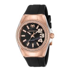 Relgio feminino TechnoMarine Cruise Monogram com mostrador em madreprola - 42 mm. Preto TM-121253