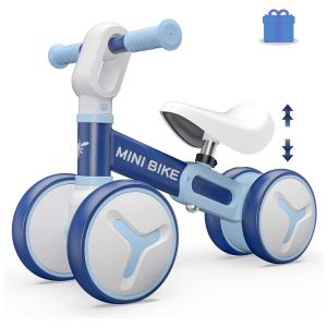 Bicicleta sem Pedal com 4 Rodas para Crianças de 1 a 3 Anos, YGJT, Preta