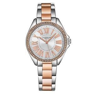 Relgio The Dynasty 4025 com moldura de cristal japons de 40 mm e pulseira rosa de dois tons, Stuhrling