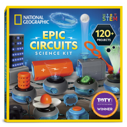 Kit Eletrônico National Geographic Circuit Maker para Crianças com 120 Projetos de Circuitos Elétricos, Brinquedo STEM de Circuitos