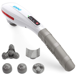 Massageador Terapêutico Elétrico de Percussão sem Fio Portátil com 5 Acessórios e 5 Velocidades, Bivolt, RENPHO RF EM2018C, Branco