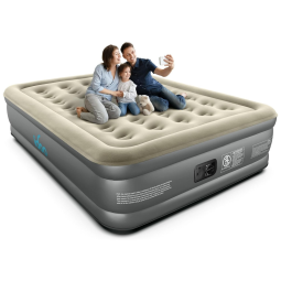 Colchão de Ar Queen iDOO com Bomba Integrada, 45 cm de Altura para Conforto Máximo - Ideal para Camping e Visitas