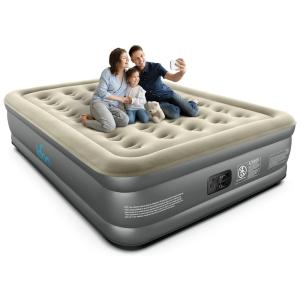 Colchão de Ar Queen iDOO com Bomba Integrada, 45 cm de Altura para Conforto Máximo - Ideal para Camping e Visitas