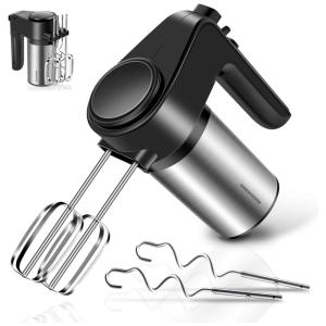 Batedeira Elétrica de Mão com 6 Velocidades e Acessórios, 250W, 110v, REDMOND, Preto